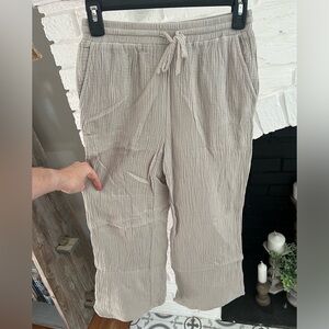 Linen cropped pants